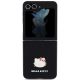 3. Hello Kitty Metal Logo Kitty Head Hülle für Samsung Galaxy Z Flip 5 – Schwarz