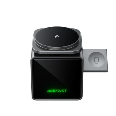 2. Acefast E34 22,5W 3-in-1 Induktionsladegerät mit integriertem Kabel für Smartphone, Smartwatch und Kopfhörer – Grau