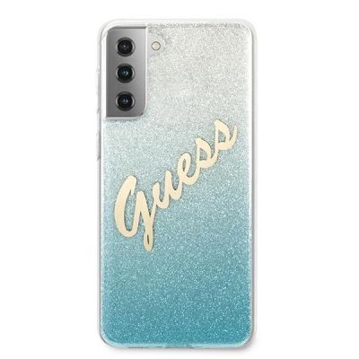 3. Guess GUHCS21MPCUGLSBL S21+ G996 blau/blaues Hardcase Glitter Gradient Script