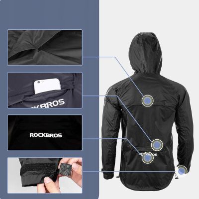 6. Rockbros YPY013BK2XL Regenjacke atmungsaktiv winddicht XXL - Schwarz