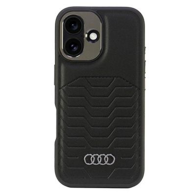 Audi Kunstleder MagSafe iPhone 16 Plus 6,7" schwarz/schwarz Hardcase AU-TPUPCMIP16M-GT/D3-BK