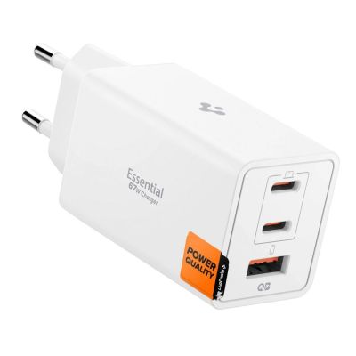 Spigen Essential EE673EU 3-Port 67W Wandladegerät – Weiß