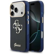 Guess IML 4G Script Metallhülle für iPhone 17 Pro Max – blau