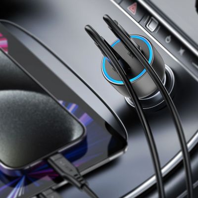 7. Acefast B21 75W USB-C + USB-A Kfz-Ladegerät – Schwarz