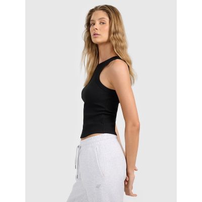 4. Schmal geschnittenes Damen-Rippstricktop 4F 4FRAW25TSLEF310-20S