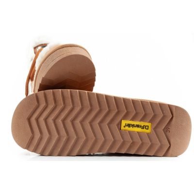 9. D.Franklin Damen Winter Schneestiefel, Modisches Fellfutter, Hoch