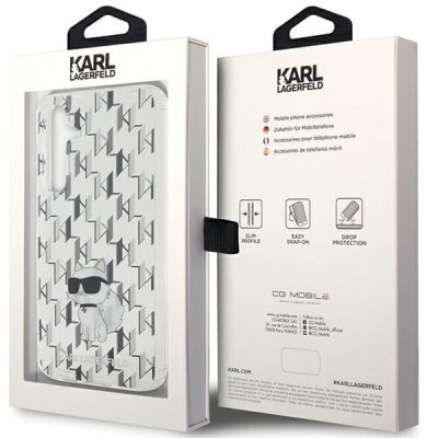 7. Karl Lagerfeld KLHCS23FEHNCMKLT S23 FE S711 transparentes Hartschalenetui Monogram Choupette