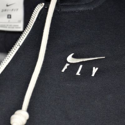 3. Nike Standard Issue Kapuzenpullover mit durchgehendem Reißverschluss, Damen, Schwarz/Hellelfenbein - CU3793-010