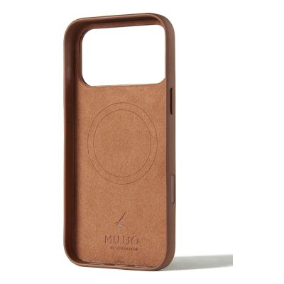 2. Mujjo Wallet Lederhülle – MagSafe-kompatible Lederhülle für iPhone 17 Pro Max (hellbraun)