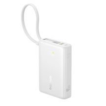 Baseus PicoGo 10000mAh 45W Powerbank mit integriertem Kabel und Display - Weiß