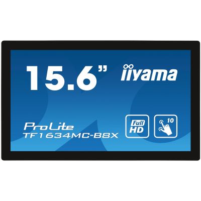 2. iiyama ProLite TF1634MC-B8X Computermonitor, 39,6 cm (15,6 Zoll), 1920 x 1080 Pixel Full HD LED-Touchscreen, Mehrbenutzerfähig, Schwarz