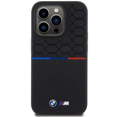 3. BMW M Silicone Pattern MagSafe Hülle für iPhone 15 Pro – Schwarz