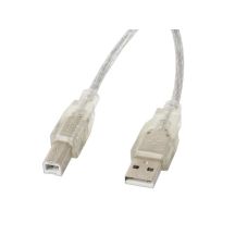 Lanberg CA-USBA-12CC-0030-TR Kabel (USB 2.0 M - USB 2.0 Typ BM; 3 m; transparent)