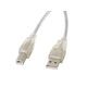 Lanberg CA-USBA-12CC-0030-TR Kabel (USB 2.0 M - USB 2.0 Typ BM; 3 m; transparent)