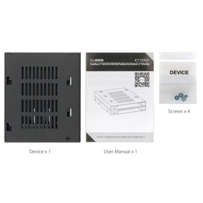 12. IcyDock Montageplatte 2x6,3cm SATAI-III/SSD/SAS MB522SP-B