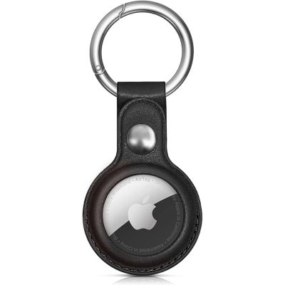 4. Apple AirTag PU Lederhülle - Schwarz, Braun, Rot, Blau - 4 Stück