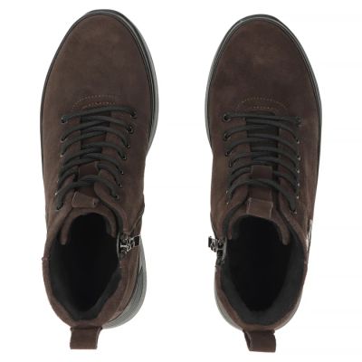 5. Damen-Ankle-Boots aus Wildleder mit dunkelbraunem Plateau, Filippo DBT4215