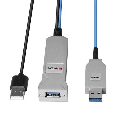 4. Lindy 43345 USB-Kabel USB 3.2 Gen 1 (3.1 Gen 1) 30 m USB A 2 x USB A Blau, Silber