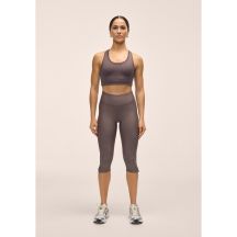 CASALL Damen Capri-Leggings mit Schlitz und normalem Bund, Trainingsleggings, Grau