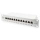 Digitus Patchpanel 10'' 12x RJ45, LSA-Level, Cat.6A, geschirmt, 1 HE, grau, Kabelführung