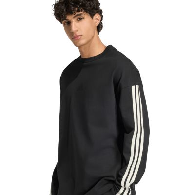 5. adidas Herren-Langarmshirt mit 3 Streifen, Schwarz, KF2427