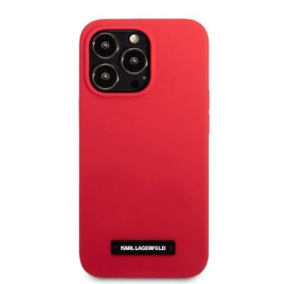 3. Karl Lagerfeld KLHCP13LSLMP1R iPhone 13 Pro / 13 6.1" Hardcase rot/rote Silikonplakette