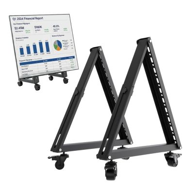 22. Maclean TV-Trolley/Bodenständer, 37–80 Zoll, max. VESA 800x400, max. 75 kg, mobil, mit Radfeststellbremse, MC-183