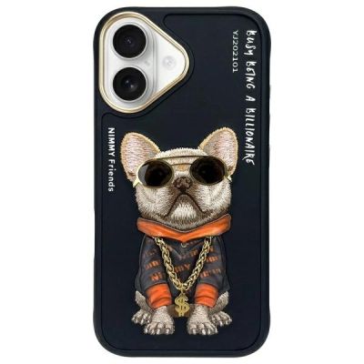 Nimmy Glasses Cool Dog iPhone 16 Hülle - Schwarz