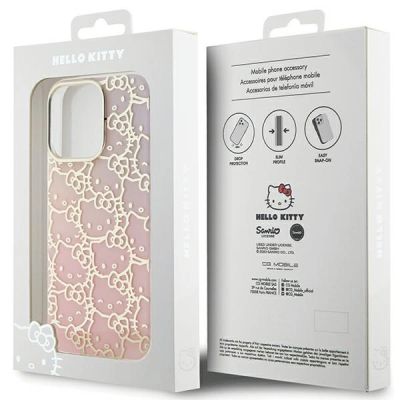 8. Hello Kitty IML Gradient Electrop Crowded Kitty Head Hülle für iPhone 13 Pro Max – Pink