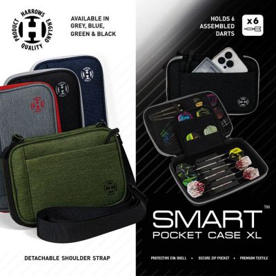 6. Harrows Smart Case 6 XL Dartkoffer SmartcaseXL blau/weiß