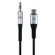 13. 3mk AUX-Miniklinkenkabel (3,5 mm) / USB-C-Kabel – silber