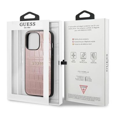 8. Guess Croco Strap Collection iPhone 13 Pro / 13 6.1" Hülle - Rosa