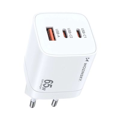 Wozinsky CGWCW 65W GaN Wandladegerät USB-A / 2 x USB-C - Weiß