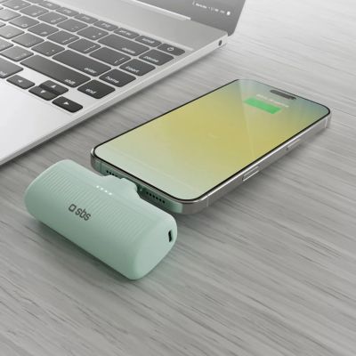 5. SBS EcoPower 5000 mAh 10W Powerbank mit integriertem USB-C-Anschluss - Grün