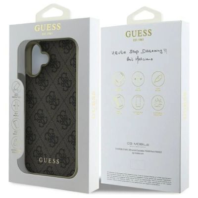 8. Guess 4G Charms Collection Hülle für iPhone 16 Plus – braun