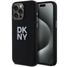 DKNY Liquid Silicone Metal Logo iPhone 15 Pro Max Hülle - Schwarz