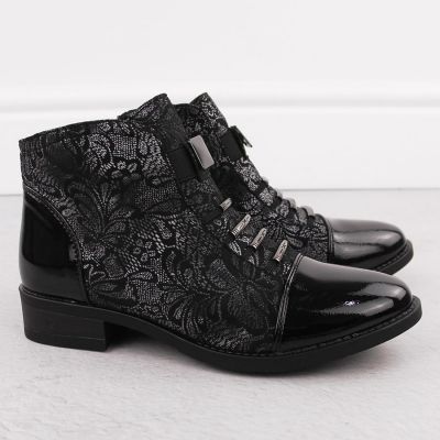 4. Schwarze Damen-Arbeitsstiefel mit Socken Sabatina
