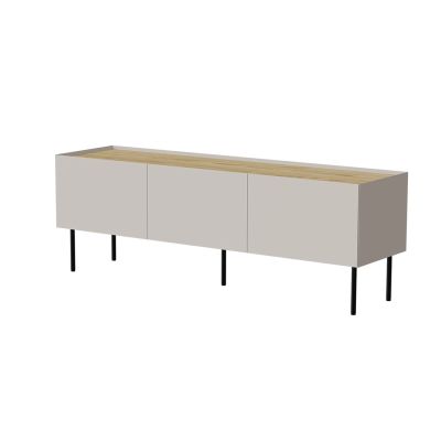 TV-Schrank FELLINI 150x40x52 Kaschmir + geölte Eichenplatte