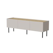 TV-Schrank FELLINI 150x40x52 Kaschmir + geölte Eichenplatte