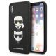 Karl Lagerfeld Saffiano Karl&Choupette Head Case für iPhone X/XS – Schwarz