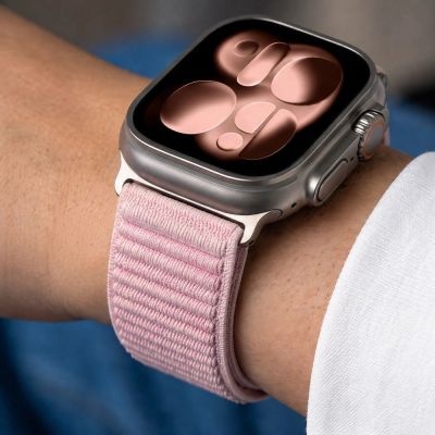 7. Tech-Protect NylonLoop Armband für Apple Watch 44 / 45 / 46 / 49 mm – Pink