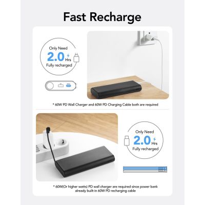 4. VEGER TC130 Powerbank Lithium-Ionen (Li-Ion) 25000 mAh Schwarz