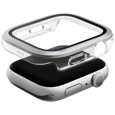 2. Uniq Voute Hartglasgehäuse für Apple Watch 10 46 mm - Silber