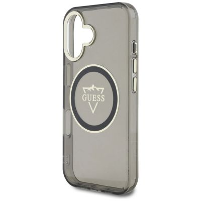 6. Guess IML Metal Mountain Logo MagSafe iPhone 16 Hülle - Schwarz