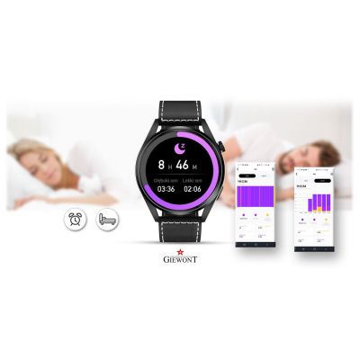 9. GIEWONT Vertex SmartCall GW450-2 Carbon/Carbon Leder Smartwatch