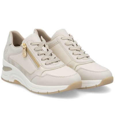 2. Beige Leder-Keilsneaker für Damen Rieker N9301-60