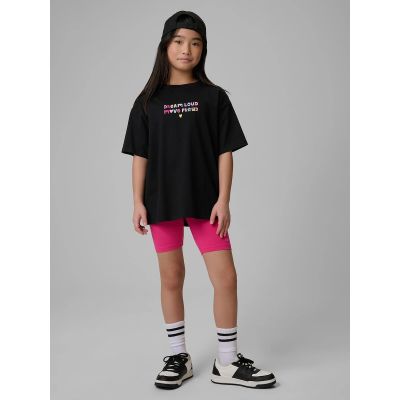 6. Locker geschnittenes Mädchen-T-Shirt mit Aufdruck 4F 4FJRSS26TTSHF4137-20S