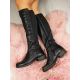 6. Rieker W Z9591-00 schwarze Lederstiefel 