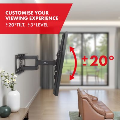 5. MACLEAN TV-HALTERUNG, VESA MAX 600X400, 32-85", 60KG, VERTIKAL UND HORIZONTAL VERSTELLBAR, PROFIL 65-390MM, SCHWARZ MC-789