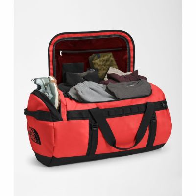 3. The North Face Base Camp Duffel L Sporttasche 95L Polyester Schwarz, Rot